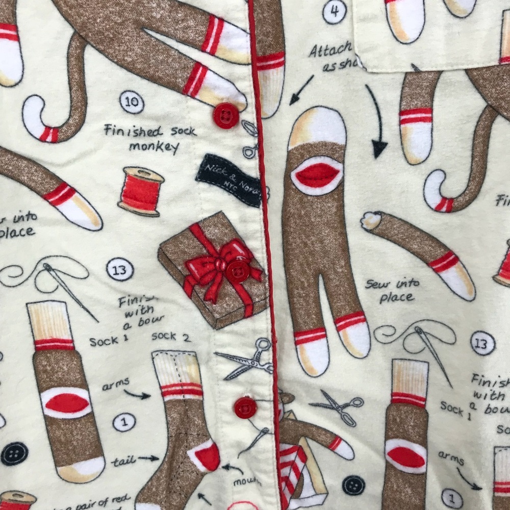 Nick and Nora sock monkey pajama set - Picture 6 of 8